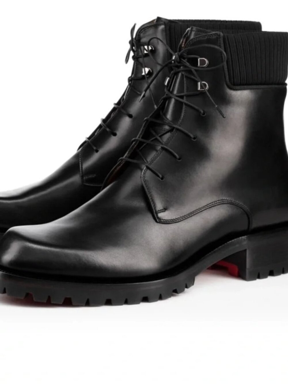 100% AUTHENTIC MEN CHRISTIAN LOUBOUTIN TRAPMAN BLACK HIKING BOOTS EU 44/US 11